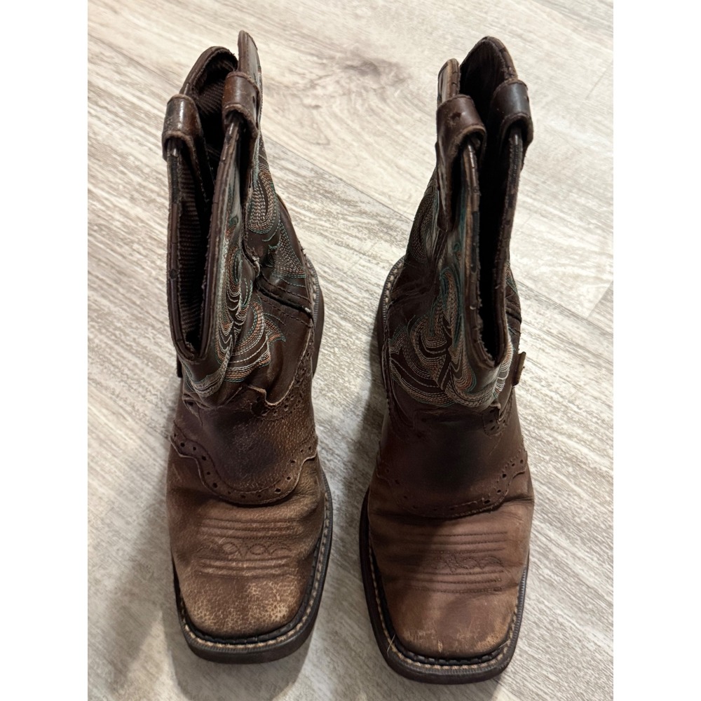 Justin Gypsy Kids Brown Leather Western Cowgirl Boots L9984 Size 6B - Picture 3 of 5